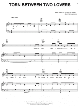 page one of Torn Between Two Lovers (Piano, Vocal & Guitar Chords (Right-Hand Melody))