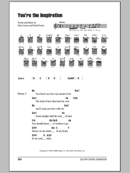 page one of You're The Inspiration (Guitar Chords/Lyrics)