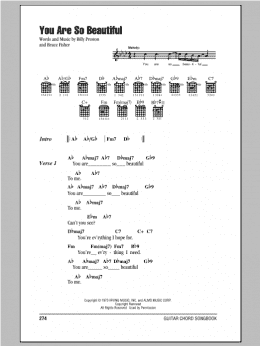 page one of You Are So Beautiful (Guitar Chords/Lyrics)