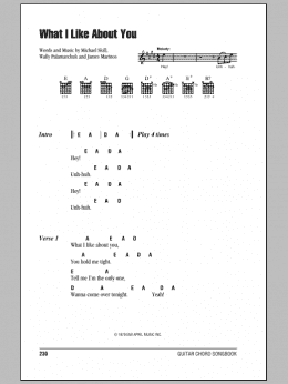page one of What I Like About You (Guitar Chords/Lyrics)