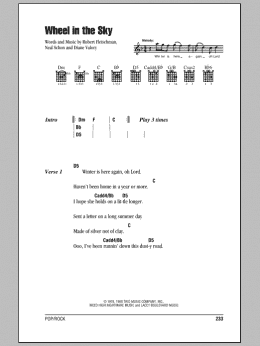 page one of Wheel In The Sky (Guitar Chords/Lyrics)