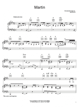page one of Martin (Piano, Vocal & Guitar Chords (Right-Hand Melody))