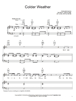 page one of Colder Weather (Piano, Vocal & Guitar Chords (Right-Hand Melody))