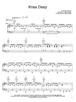 page one of Knee Deep (Piano, Vocal & Guitar Chords (Right-Hand Melody))