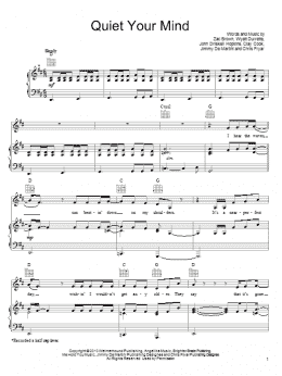 page one of Quiet Your Mind (Piano, Vocal & Guitar Chords (Right-Hand Melody))