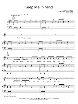 page one of Keep Me In Mind (Piano, Vocal & Guitar Chords (Right-Hand Melody))