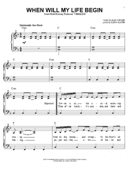 page one of When Will My Life Begin? (from Tangled) (Easy Piano)