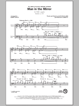 page one of Man In The Mirror (arr. Kirby Shaw) (TTBB Choir)