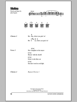 page one of Molina (Guitar Chords/Lyrics)