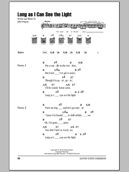page one of Long As I Can See The Light (Guitar Chords/Lyrics)