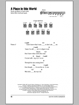 page one of A Place In This World (Guitar Chords/Lyrics)