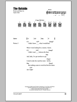 page one of The Outside (Guitar Chords/Lyrics)