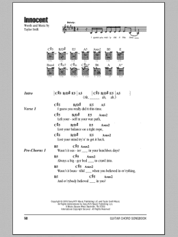 page one of Innocent (Guitar Chords/Lyrics)