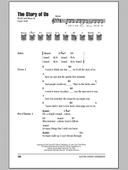 page one of The Story Of Us (Guitar Chords/Lyrics)
