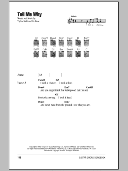 page one of Tell Me Why (Guitar Chords/Lyrics)