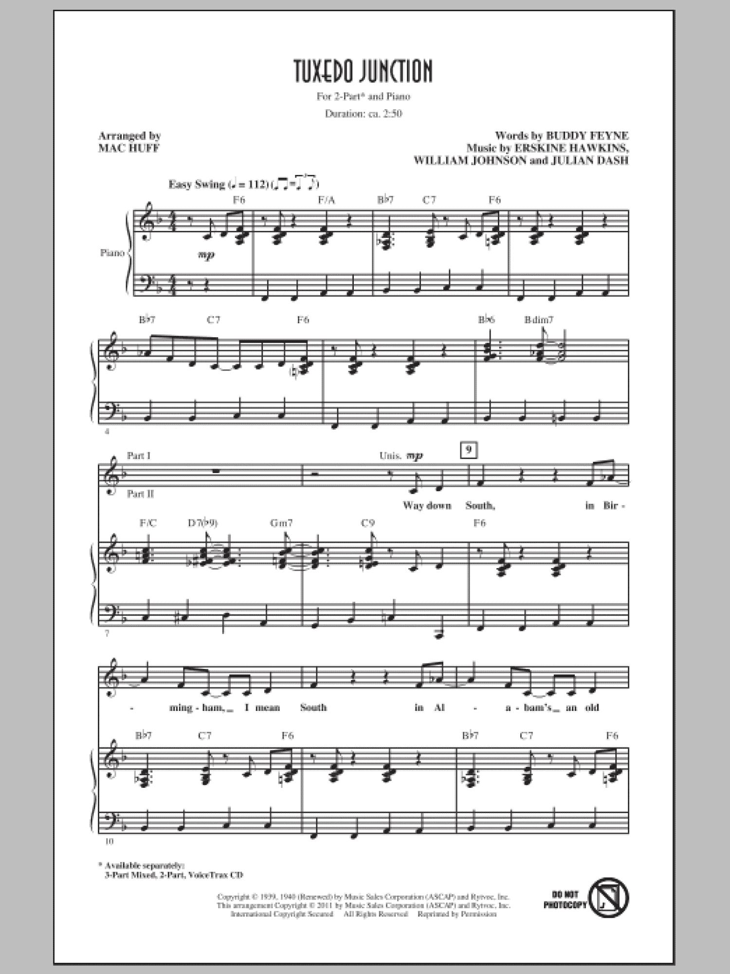 Tuxedo Junction (2-Part Choir)