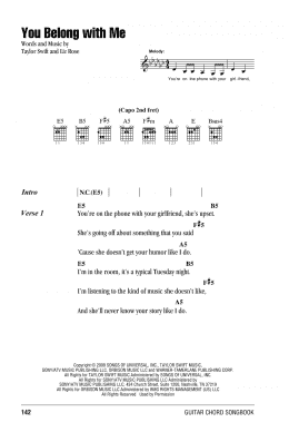 page one of You Belong With Me (Guitar Chords/Lyrics)