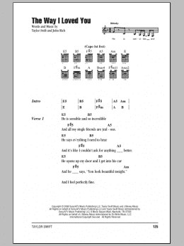 page one of The Way I Loved You (Guitar Chords/Lyrics)