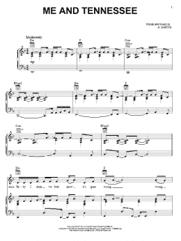 page one of Me And Tennessee (Piano, Vocal & Guitar Chords (Right-Hand Melody))