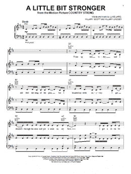 page one of A Little Bit Stronger (Piano, Vocal & Guitar Chords (Right-Hand Melody))