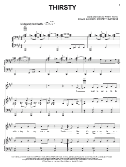 page one of Thirsty (Piano, Vocal & Guitar Chords (Right-Hand Melody))