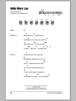 page one of Hello Mary Lou (Guitar Chords/Lyrics)