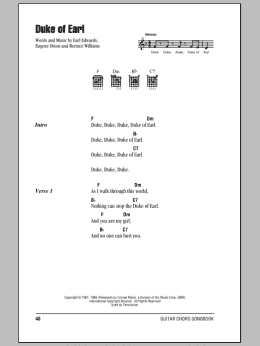 page one of Duke Of Earl (Guitar Chords/Lyrics)
