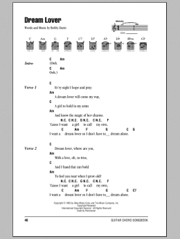 page one of Dream Lover (Guitar Chords/Lyrics)
