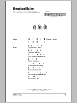 page one of Bread And Butter (Guitar Chords/Lyrics)