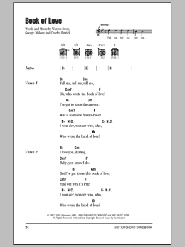 page one of Book Of Love (Guitar Chords/Lyrics)