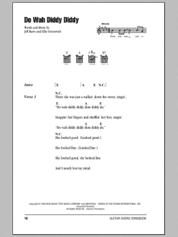 page one of Do Wah Diddy Diddy (Guitar Chords/Lyrics)