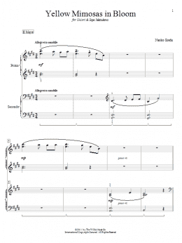 page one of Yellow Mimosas In Bloom (Piano Duet)