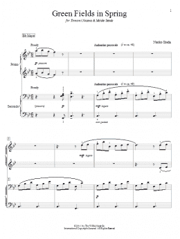 page one of Green Fields In Spring (Piano Duet)