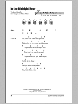 page one of In The Midnight Hour (Guitar Chords/Lyrics)