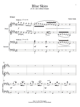 page one of Blue Skies (Piano Duet)
