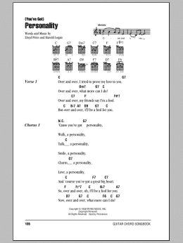 page one of (You've Got) Personality (Guitar Chords/Lyrics)
