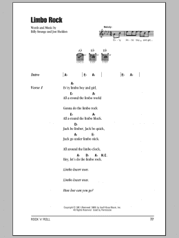 page one of Limbo Rock (Guitar Chords/Lyrics)