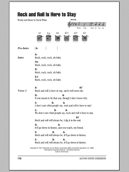 page one of Rock And Roll Is Here To Stay (Guitar Chords/Lyrics)