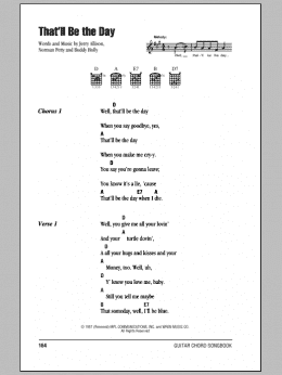 page one of That'll Be The Day (Guitar Chords/Lyrics)
