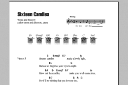 page one of Sixteen Candles (Guitar Chords/Lyrics)