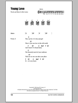 page one of Young Love (Guitar Chords/Lyrics)