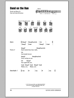 page one of Band On The Run (Guitar Chords/Lyrics)