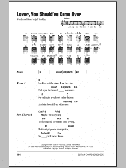 page one of Lover, You Should've Come Over (Guitar Chords/Lyrics)