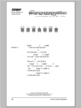 page one of Jumper (Guitar Chords/Lyrics)