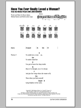 page one of Have You Ever Really Loved A Woman? (Guitar Chords/Lyrics)