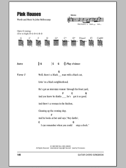 page one of Pink Houses (Guitar Chords/Lyrics)