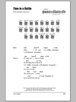 page one of Time In A Bottle (Guitar Chords/Lyrics)