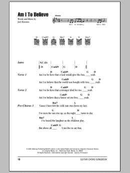 page one of Am I To Believe (Guitar Chords/Lyrics)