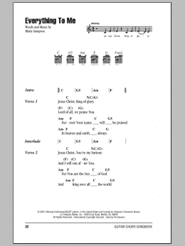 page one of Everything To Me (Guitar Chords/Lyrics)