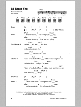 page one of All About You (Guitar Chords/Lyrics)